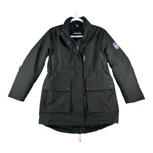 Lands' End Winter‎ Quilted Parka Water Resistant Black Womens X-Small  No Hood